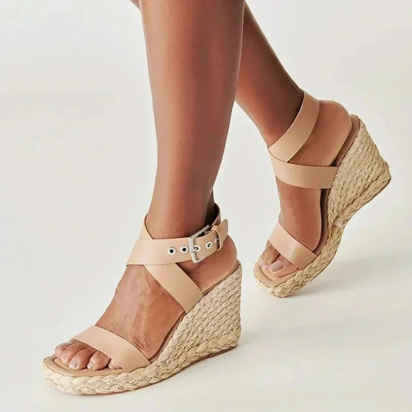 Dolce Vita Women's Aldona Cafe Leather Wedge Sandal Size 9 (MSRP $130) - Picture 2 of 9